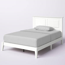Load image into Gallery viewer, Full Traditional Solid Oak Wooden Platform Bed Frame with Headboard in White