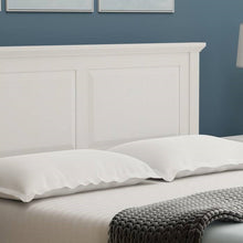 Load image into Gallery viewer, Full Traditional Solid Oak Wooden Platform Bed Frame with Headboard in White