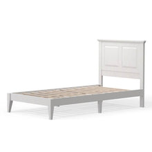 Load image into Gallery viewer, Twin Traditional Solid Oak Wooden Platform Bed Frame with Headboard in White