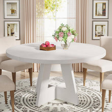 Load image into Gallery viewer, Modern Kitchen Round Circular Dining Table in White Wood Finish