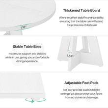 Load image into Gallery viewer, Modern Kitchen Round Circular Dining Table in White Wood Finish