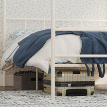 Load image into Gallery viewer, King size Modern Metal Canopy Bed Frame with Headboard and Footboard in White