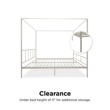 Load image into Gallery viewer, King size Modern Metal Canopy Bed Frame with Headboard and Footboard in White