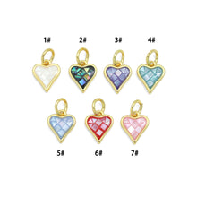 Load image into Gallery viewer, Colorful Gold Pearl Heart Pendant charm, Sku#WL26