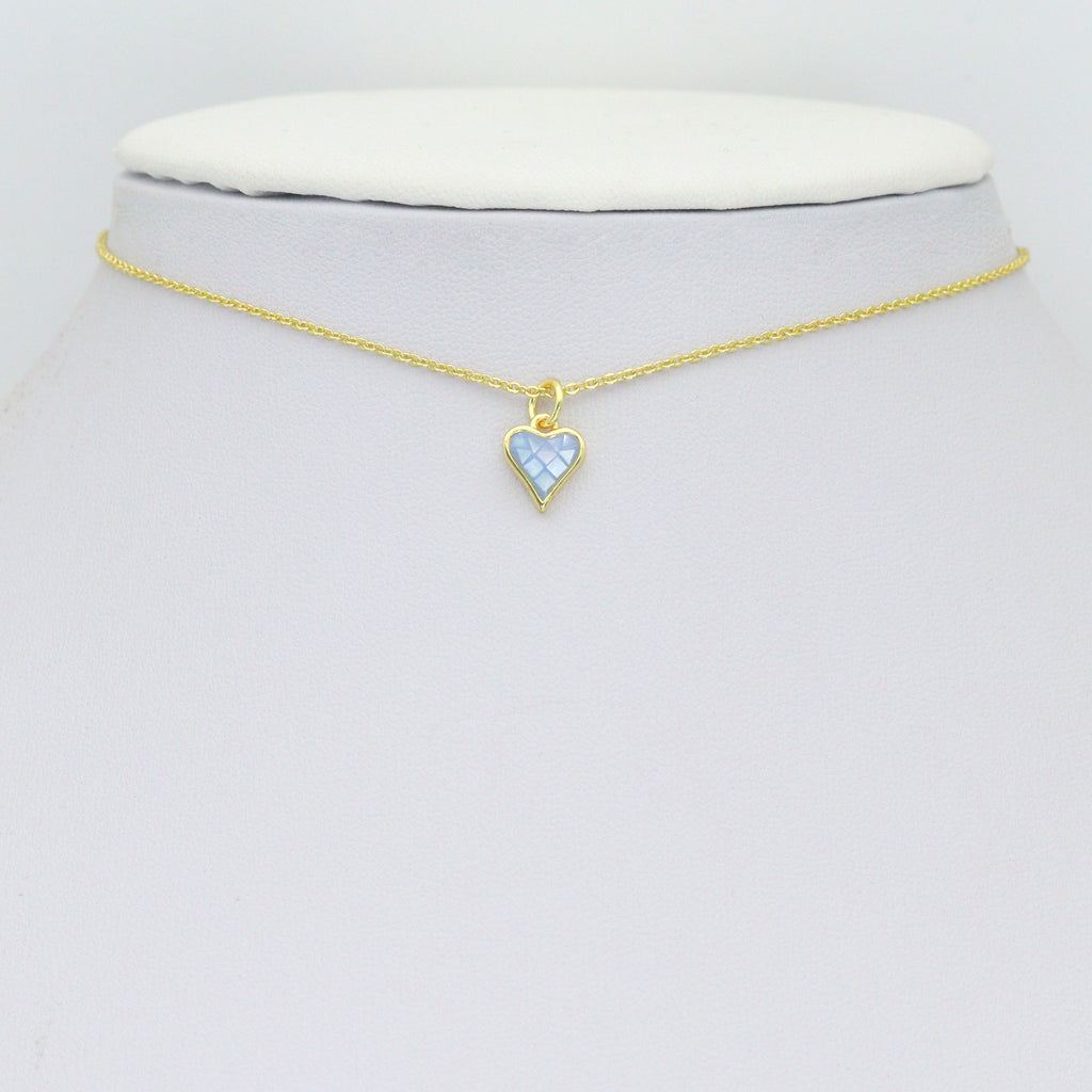 Colorful Gold Pearl Heart Pendant charm, Sku#WL26