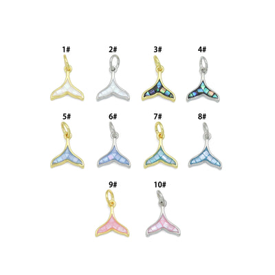 Mother of Pearl Whale Tail Pendant charm, Sku#WL27