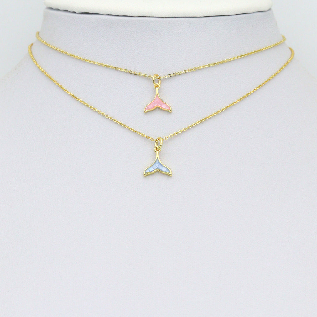 Mother of Pearl Whale Tail Pendant charm, Sku#WL27