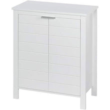 Load image into Gallery viewer, Bathroom Linen Cabinet with Storage Shelf in White Wood Finish