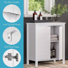 Load image into Gallery viewer, Bathroom Linen Cabinet with Storage Shelf in White Wood Finish