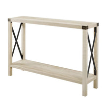 Load image into Gallery viewer, Industrial Farmhouse Entryway Table / Sofa Table in White Oak Wood Finish