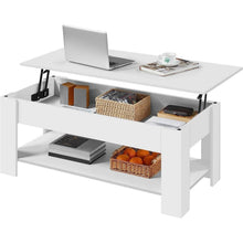Load image into Gallery viewer, Lift-Top Coffee Table Laptop Desk TV Tray in White Wood Finish