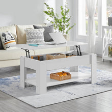 Load image into Gallery viewer, Lift-Top Coffee Table Laptop Desk TV Tray in White Wood Finish