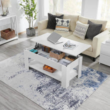 Load image into Gallery viewer, Lift-Top Coffee Table Laptop Desk TV Tray in White Wood Finish