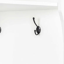 Load image into Gallery viewer, Modern White Corner Hall Tree Coat Rack Entryway Storage Cabinet Shoe Bench