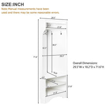 Load image into Gallery viewer, Modern White Corner Hall Tree Coat Rack Entryway Storage Cabinet Shoe Bench