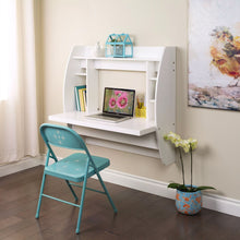 Load image into Gallery viewer, White Wall-Mounted Modern Space Saving Laptop Computer Desk