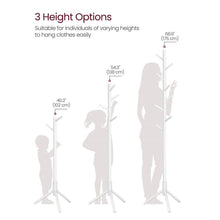 Load image into Gallery viewer, Sturdy Solid Wood Coat Rack in White Finish with 8 Hooks