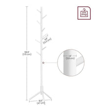 Load image into Gallery viewer, Sturdy Solid Wood Coat Rack in White Finish with 8 Hooks