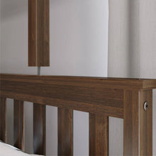 Load image into Gallery viewer, Twin over Full size Solid Wood Bunk Bed in Walnut Brown Finish