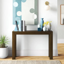 Load image into Gallery viewer, Solid Wood Modern Accent Console Table / Sofa Table in Dark Brown Walnut Finish