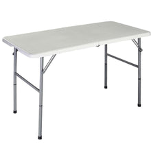 Load image into Gallery viewer, White HDPE Plastic Heavy Duty Indoor Outdoor Folding Table with Steel Frame