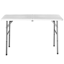 Load image into Gallery viewer, White HDPE Plastic Heavy Duty Indoor Outdoor Folding Table with Steel Frame