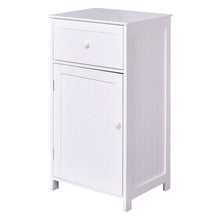 Load image into Gallery viewer, White Wood Bathroom Storage Floor Cabinet with Water Resistant Finish