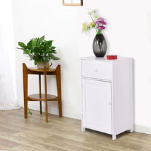 Load image into Gallery viewer, White Wood Bathroom Storage Floor Cabinet with Water Resistant Finish