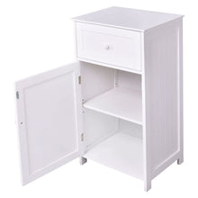 Load image into Gallery viewer, White Wood Bathroom Storage Floor Cabinet with Water Resistant Finish