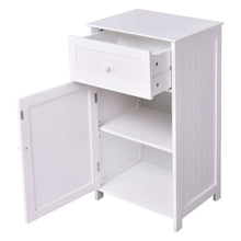 Load image into Gallery viewer, White Wood Bathroom Storage Floor Cabinet with Water Resistant Finish
