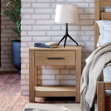 Load image into Gallery viewer, Farmhouse Traditional Rustic Pine Wood 1-Drawer Nightstand Bedside Table