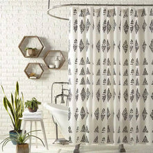 Load image into Gallery viewer, 72 x 72 in. Cotton Polly Shower Curtain with Black White Rhombus Dots Pattern