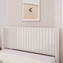 Load image into Gallery viewer, Queen size White Velvet Upholstered Platform Bed Frame with Wingback Headboard