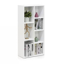 Load image into Gallery viewer, Modern 42-inch High Bookcase with 7 Open Shelves in White Wood Finish