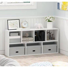 Load image into Gallery viewer, Modern 42-inch High Bookcase with 7 Open Shelves in White Wood Finish