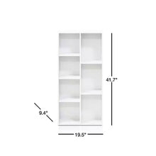Load image into Gallery viewer, Modern 42-inch High Bookcase with 7 Open Shelves in White Wood Finish