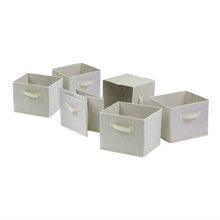 Load image into Gallery viewer, Set of 6 Foldable Fabric Storage Baskets in Beige