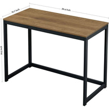 Load image into Gallery viewer, Modern Home Office Laptop Computer Desk Table with Black Metal Frame Wood Top