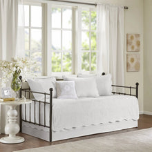 Load image into Gallery viewer, 6-Piece Farmhouse White Daybed Cover Bedding Set with Scalloped Edges