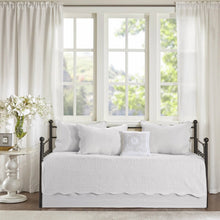 Load image into Gallery viewer, 6-Piece Farmhouse White Daybed Cover Bedding Set with Scalloped Edges