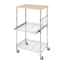 Load image into Gallery viewer, Sturdy Metal Kitchen Microwave Cart with Adjustable Shelves and Locking Wheels
