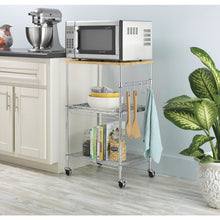 Load image into Gallery viewer, Sturdy Metal Kitchen Microwave Cart with Adjustable Shelves and Locking Wheels