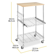 Load image into Gallery viewer, Sturdy Metal Kitchen Microwave Cart with Adjustable Shelves and Locking Wheels