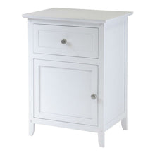 Load image into Gallery viewer, White 1-Drawer Bedroom Bedside Table Cabinet Nightstand End Table