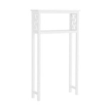 Load image into Gallery viewer, White Solid Wood Over the Toilet 1-Shelf Storage Rack