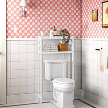 Load image into Gallery viewer, White Solid Wood Over the Toilet 1-Shelf Storage Rack