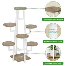 Load image into Gallery viewer, Modern Industrial Indoor Multi-Tier Plant Stand with White Metal Frame