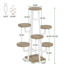 Load image into Gallery viewer, Modern Industrial Indoor Multi-Tier Plant Stand with White Metal Frame