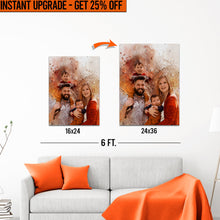 Load image into Gallery viewer, Upgrade Your 16x24 Inches 'Family Watercolor Portrait' Canvas To 24x36 Inches