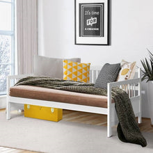 Load image into Gallery viewer, Twin size 2-in-1 Wood Daybed Frame Sofa Bed in White Finish